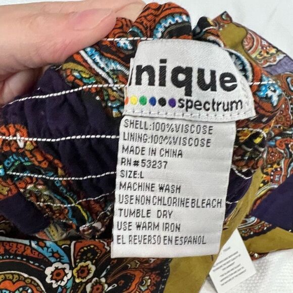 Unique Spectrum Multi Color Paisley Viscose Boho Tank - Picture 5 of 9